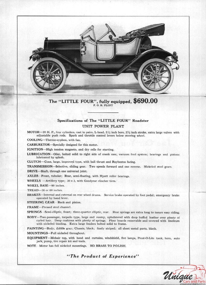 1913 Chevrolet Little Four Brochure Page 2